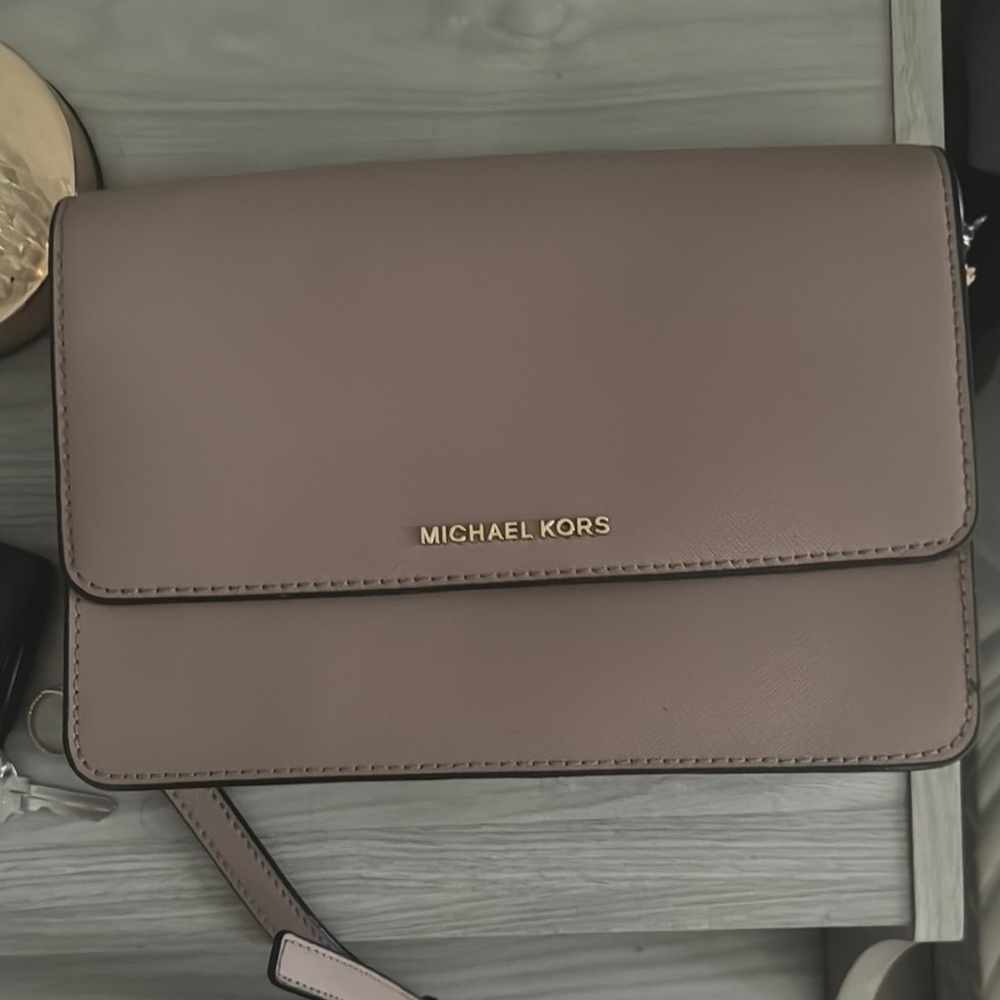 Michael Kors Tan Crossbody Bag with Gold Accents